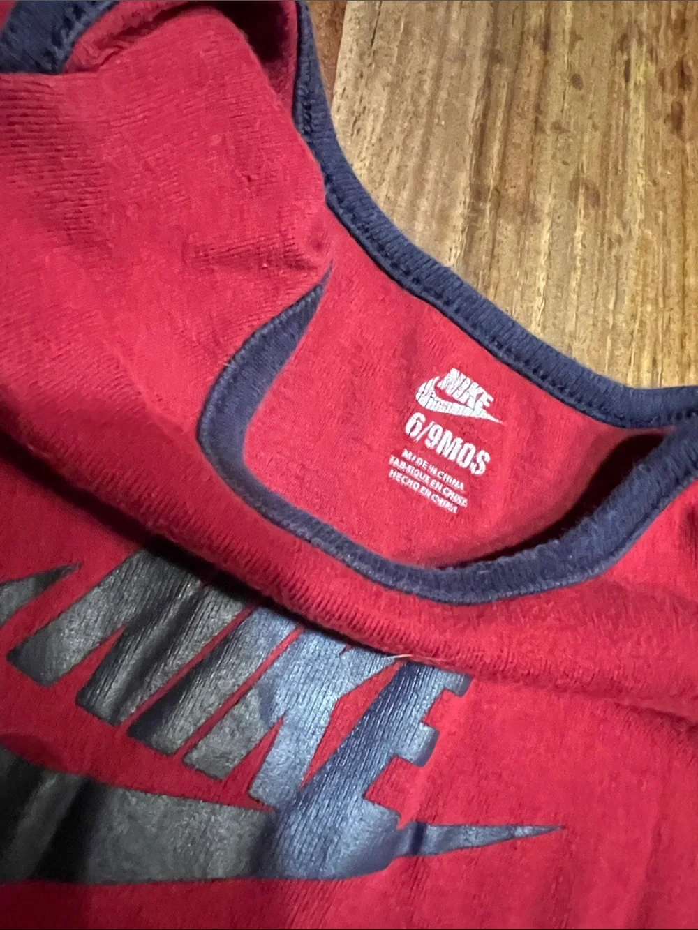 Nike Red and Navy Infant Bodysuit with Quilted Pants - Picture 3 of 4
